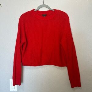 Bright red sweater